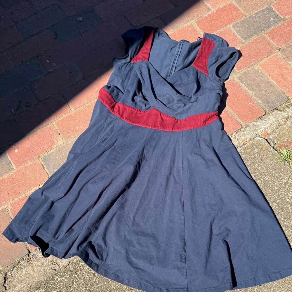 eShakti Navy and Red Dress